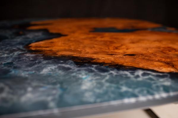 Redwood and Blue Epoxy Coffee Table picture