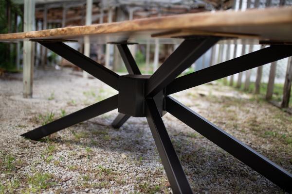 Walnut and Black Epoxy Dining Table picture