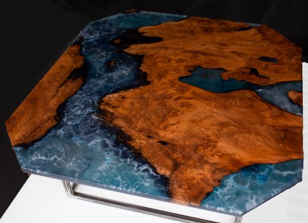Redwood and Blue Epoxy Coffee Table picture