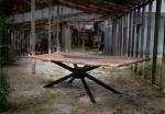 Walnut and Black Epoxy Dining Table