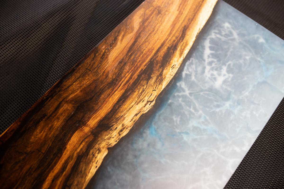 Koa and Blue Epoxy Wall Hanging picture