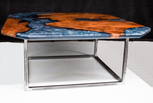 Redwood and Blue Epoxy Coffee Table