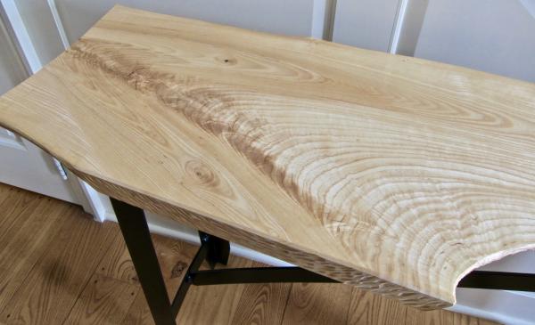 Ash "Live Edge" Slab Foyer/Sofa table