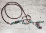 Necklace Handmade Viking Knit with Turquoise