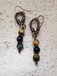 Earrings Tan and Denium Jasper