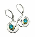 Bubble Disc Earrings with Sky Blue Topaz