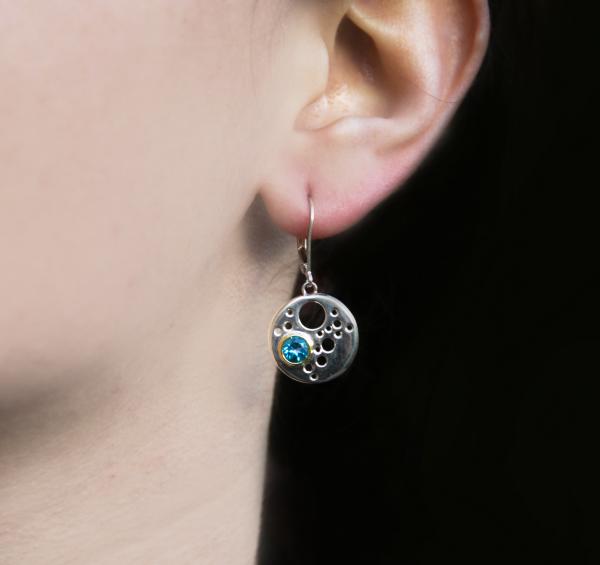 Bubble Disc Earrings with Sky Blue Topaz picture