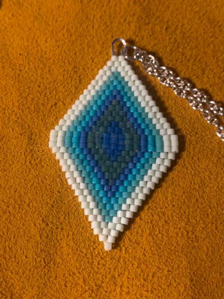 Blue Diamond Brick Stitch Necklace picture