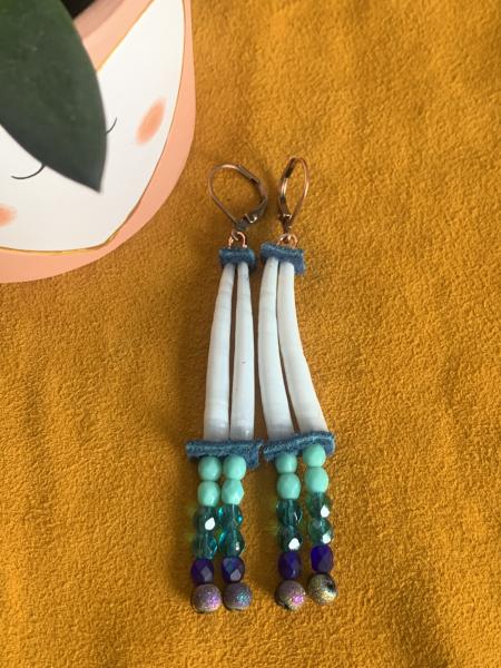 Turquoise Dentalium Shell Earrings picture