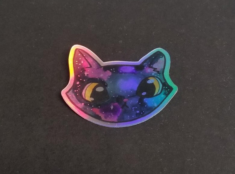 Galaxy Cat Holographic Sticker