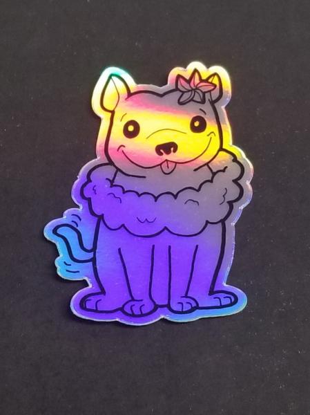Aloha Dog Holographic Sticker
