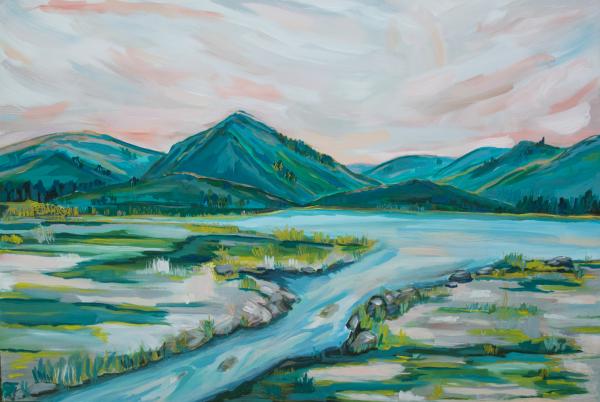 Emerald Hills, acrylic on canvas, 36x24", 2021