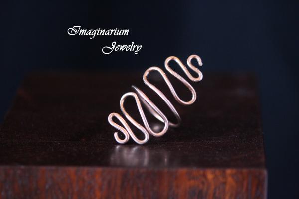 Raw Copper Adjustable Squiggle Ring picture