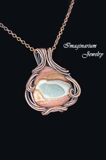 Polygram Jasper Uniquely Wrapped Copper Pendant picture