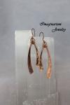 Raw Copper Soldered, Hammered, and Lacquered Earrings