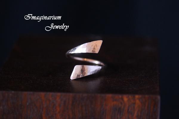 Copper or Silver Hammered Adjustable Ring picture