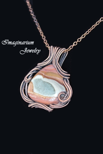 Polygram Jasper Uniquely Wrapped Copper Pendant picture