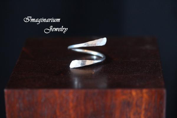 Copper or Silver Hammered Adjustable Ring picture