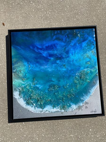Resin wave diptych picture