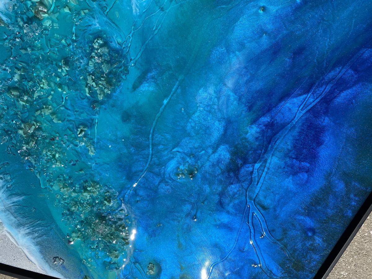 Resin wave diptych picture