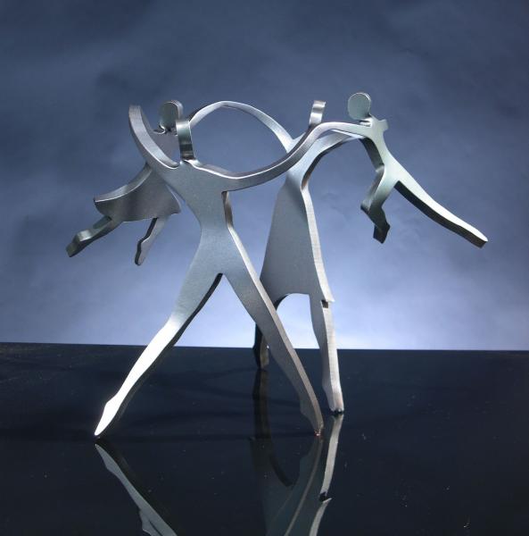 Dancing Family with 2 children 14" in steel picture