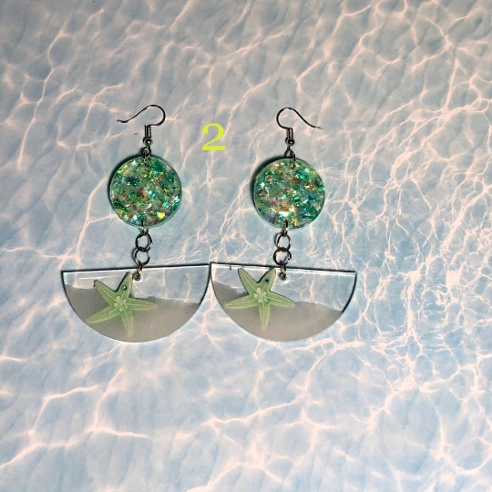 Making Waves, beach style Resin earrings picture