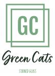 Green Cats Stained Glass