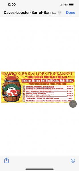 Dave’s Shrimp, Crab & Lobster Barrel