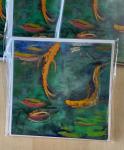 Square Koi Notecard Sets of 8 with envelopes