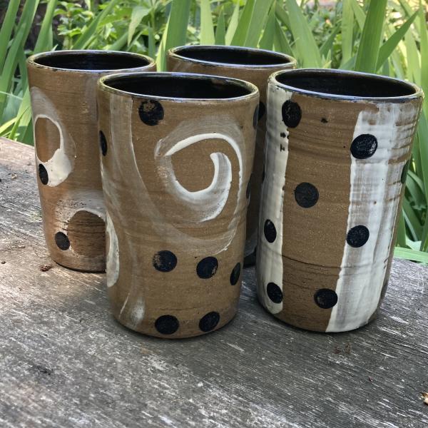 Vases/Wine Chillers: B&W&Brn Slip Spots