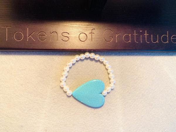 Beaded Turquoise Heart (large) stretch bracelet