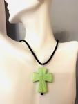Green Cross (Large) Pendant Necklace