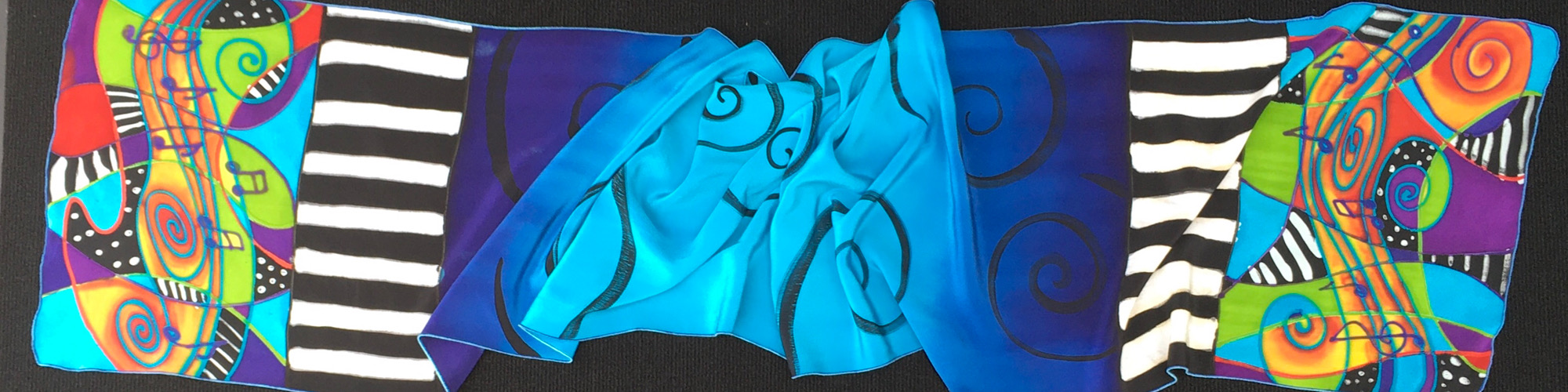 14" x 72" BLUE DRAMA scarf