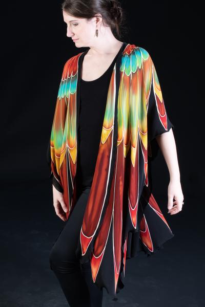 Hand Painted Silk Bird Wrap picture