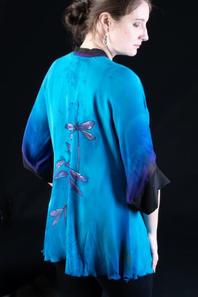Hand Painted Silk Jacket in DRAGONFLY design picture