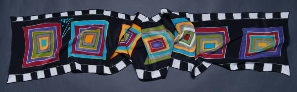 14" x 72" "Squares" silk scarf picture