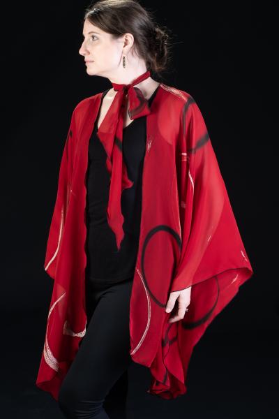 Red Silk Chiffon Wrap picture