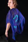 DRAGONFLY Silk Chiffon Poncho