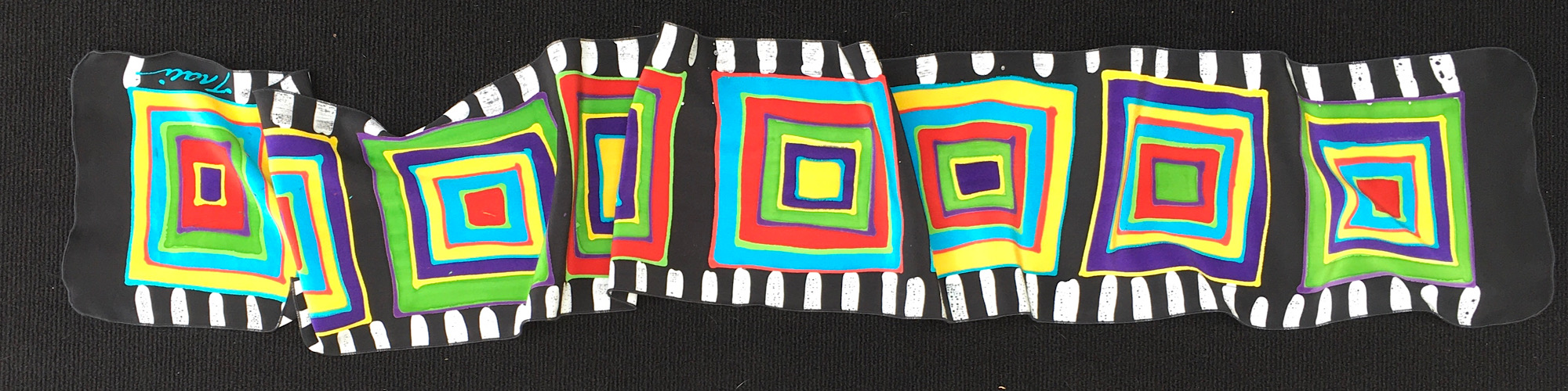 8" x 60" "Squares" silk scarf