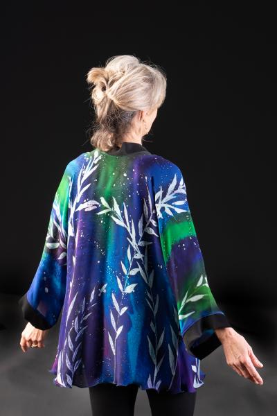 Hand Painted Silk Jacket - BAMBOO motif picture