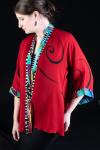 Hand Painted Silk Jacket in RED DRAMA design
