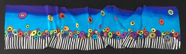14" x 72" BUBBLES AND STRIPS scarf picture