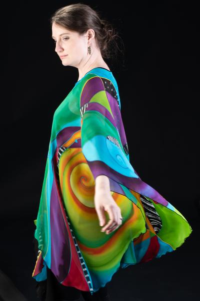 ABSTRACT COLORS Silk Chiffon Wrap