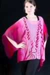 Fuchsia Pink Silk Chiffon Poncho