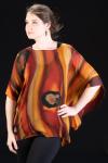 Earth tones Silk Chiffon Poncho