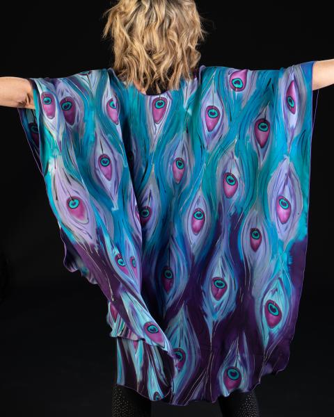 Peacock in purple and turquoise picture