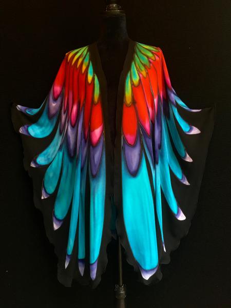 Fire Bird - Hand Painted Silk Bird Wrap picture