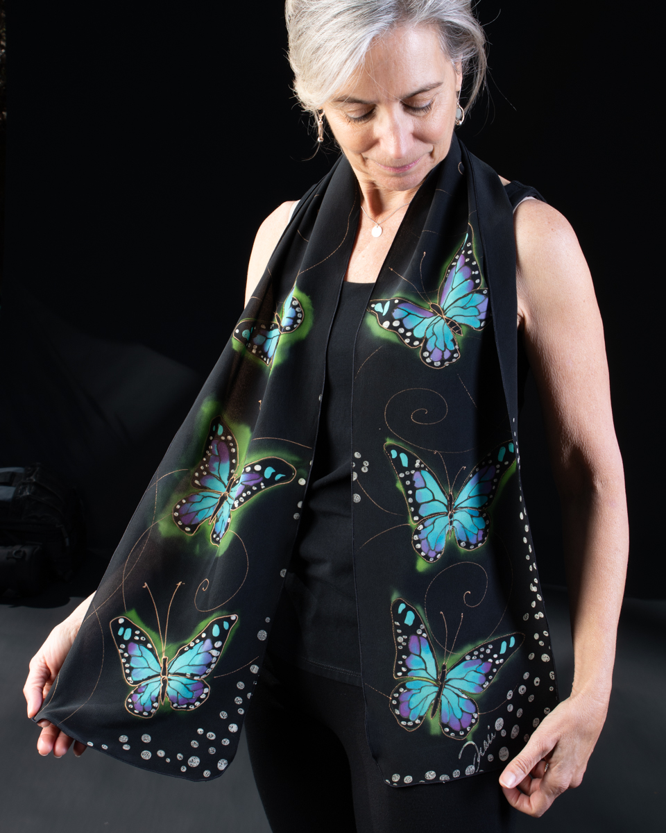 8" x 60"  Butterfly scarf picture