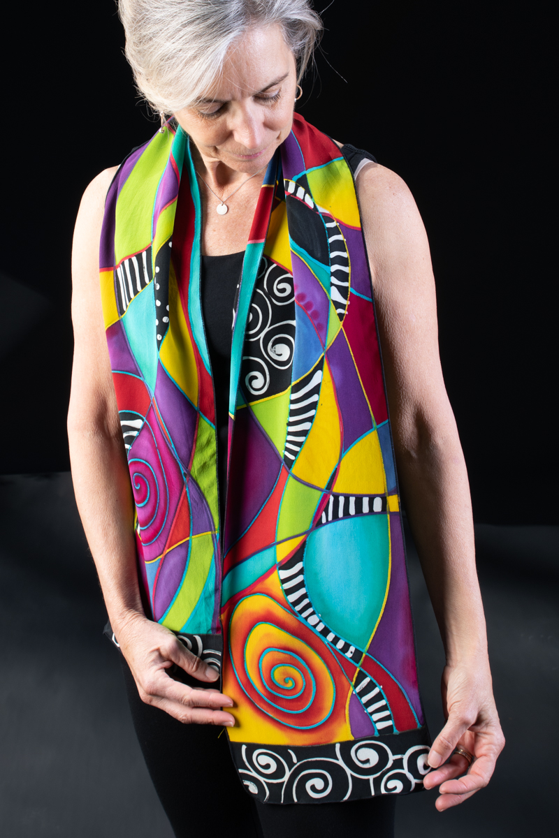 8" x 60" ABSTRACT COLORS scarf picture