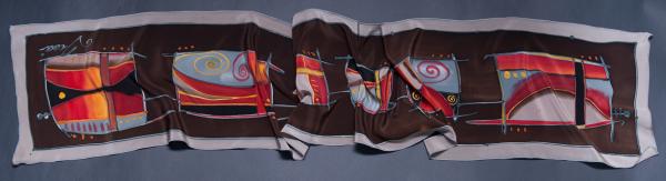 14" x 72" "Metals" silk scarf